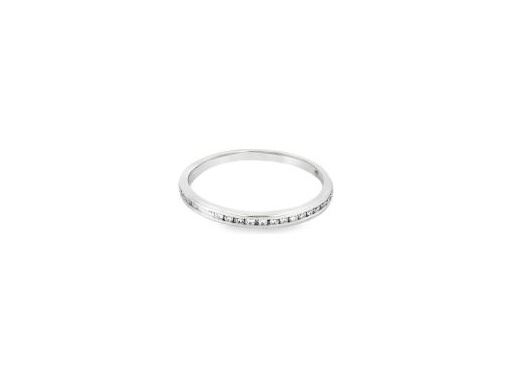 18K White Gold Channel-Set Natural Diamonds Band Ring